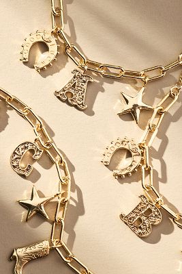 BY ANTHROPOLOGIE WESTERN MONOGRAM BANGLE BRACELET 