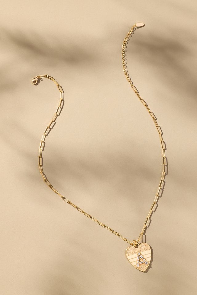 Monogram Heart Charm Necklace