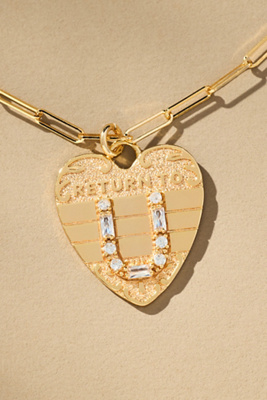 By Anthropologie Monogram Heart Charm Necklace In Multicolor