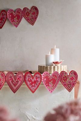 Hearts Paper Concertina Garland