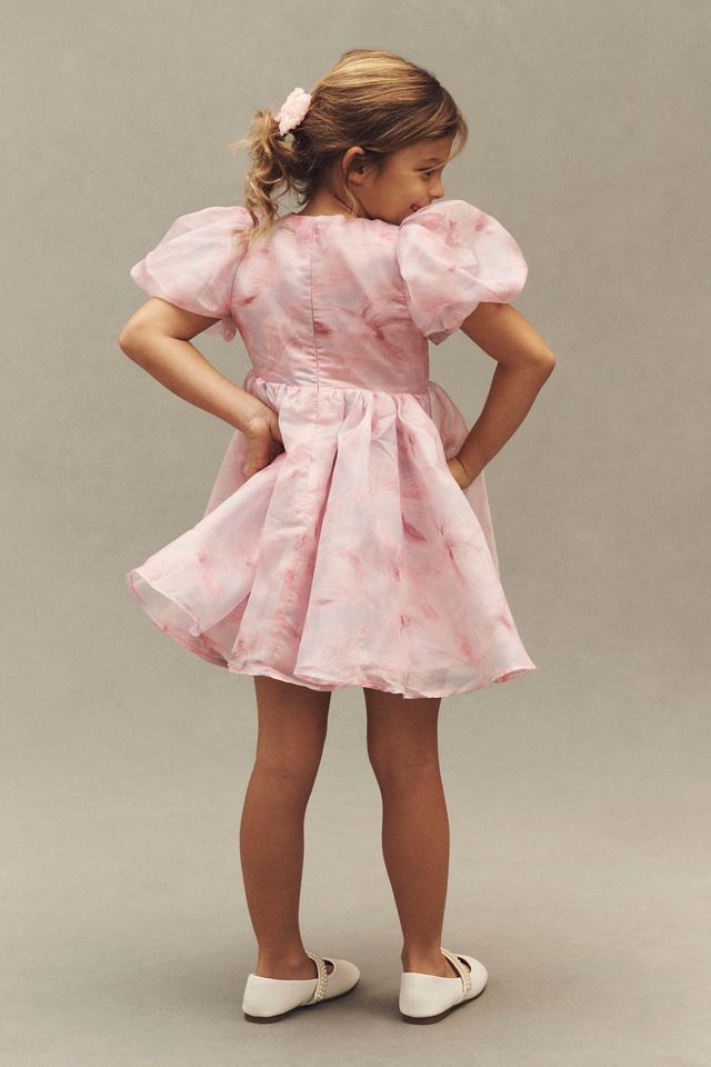 Bardot Juliet Puff-Sleeve Organza Flower Girl Dress