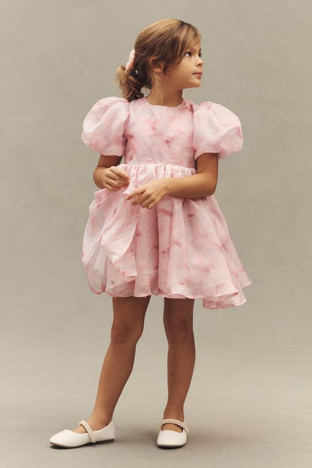 Bardot Juliet Puff-Sleeve Organza Flower Girl Dress