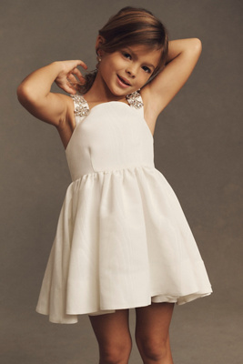 Bardot Junior Peyton Diamanté-strap A-line Mini Flower Girl Dress In White