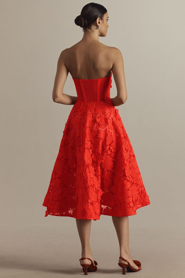 Helsi Florence Floral Appliqué Strapless Midi Dress #1