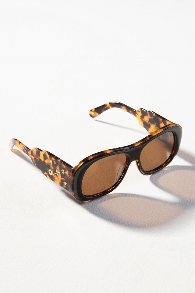 Damson Madder Oversized Navigator Sunglasses | Anthropologie