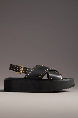 MAEVE CROSS-STRAP PLATFORM SANDALS 