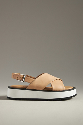 Maeve Cross-strap Platform Sandals In Beige