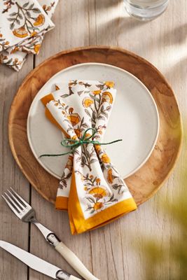 Calla Cotton Napkins, Set of 4 Yellow