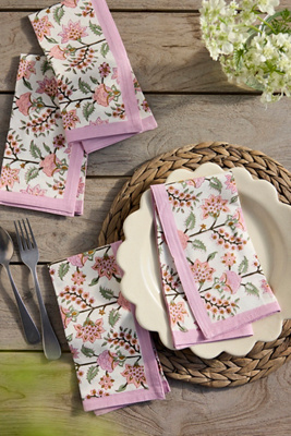 Anthropologie Gita Cotton Napkins, Set Of 4