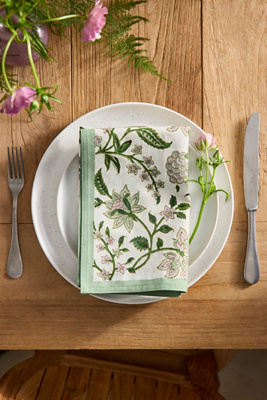 Terrain Divya Cotton Napkins, Set Of 4 Blue In Green