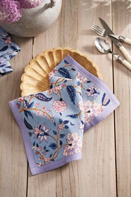 Divya Cotton Napkins, Set of 4 Blue