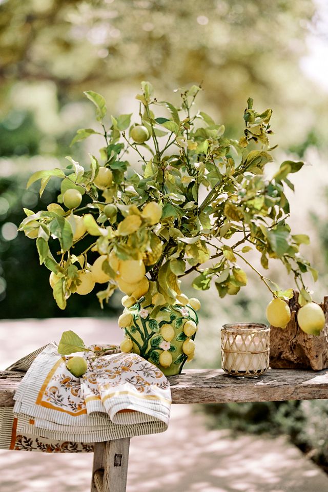 Calla Cotton Tablecloth, Yellow #2