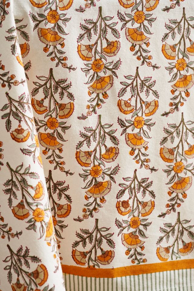 Calla Cotton Tablecloth, Yellow #1