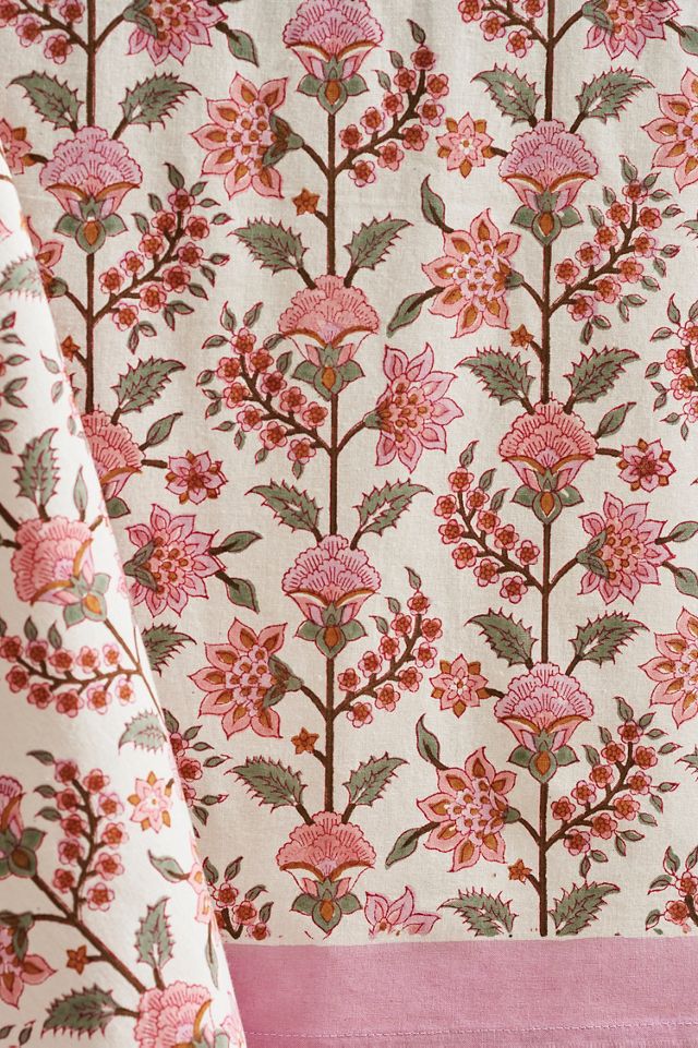 Gita Cotton Tablecloth, Pink #1