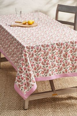 Gita Cotton Tablecloth, Pink