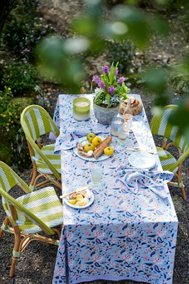 Divya Cotton Tablecloth, Blue