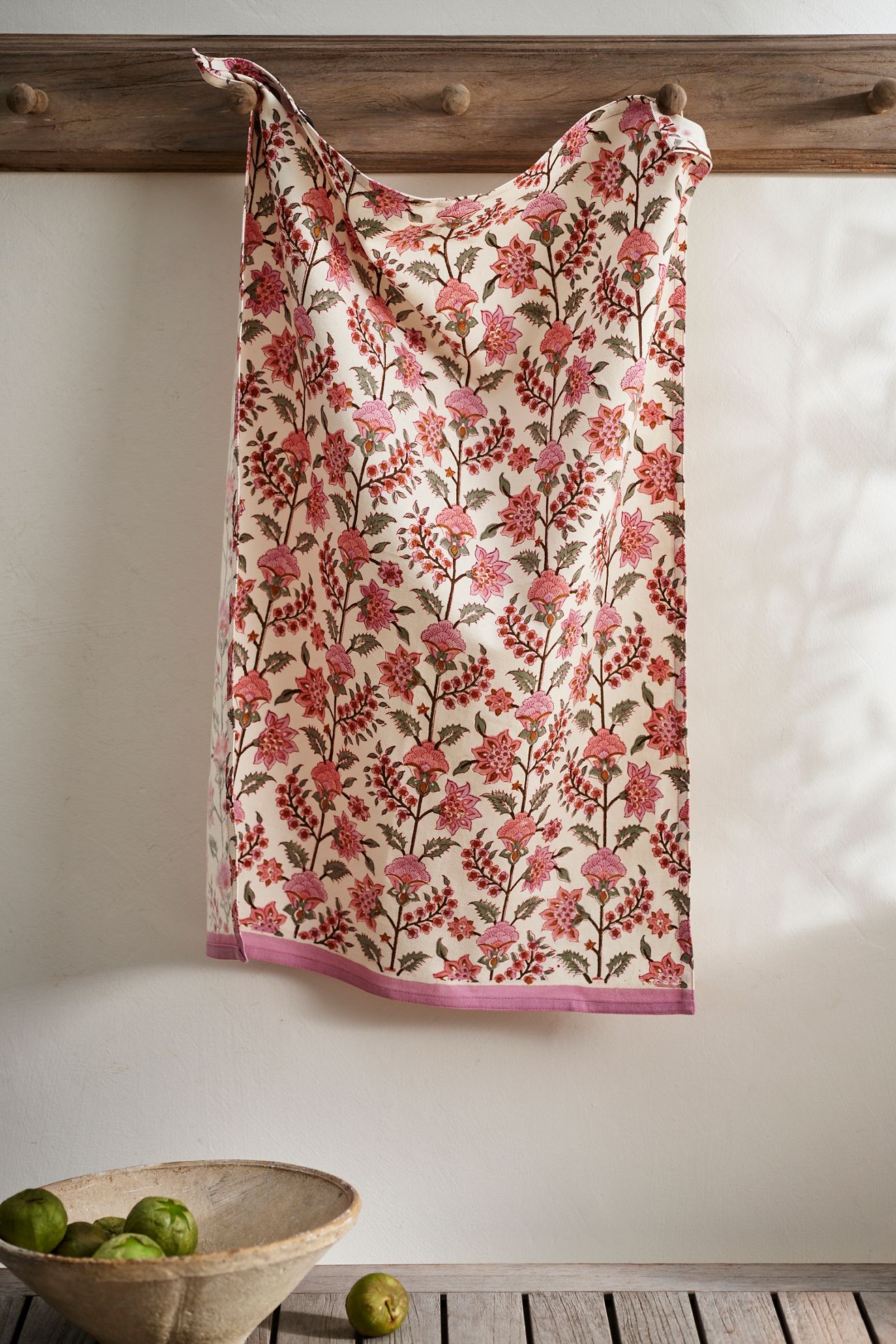 Gita Cotton Dish Towel, Pink - Pink, One Size