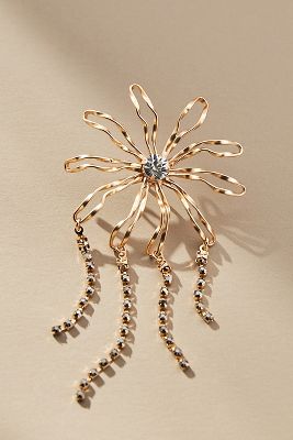 By Anthropologie Drippy Flower Brooch In Gold