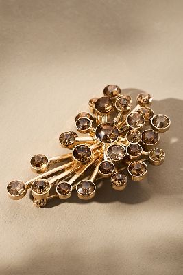 By Anthropologie Crystal Cluster Brooch In Gold