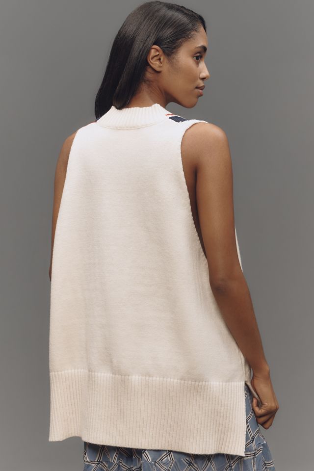 By Anthropologie Sporty Varsity Knit Vest #1