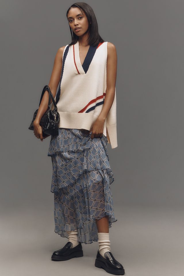 By Anthropologie Sporty Varsity Knit Vest #2