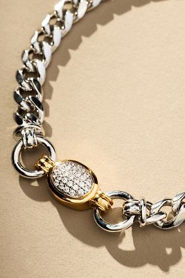 Luv Aj Pavé Link Bracelet In Metallic