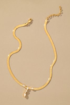 Luv Aj Bianca Drop Crystal Snake Chain Necklace