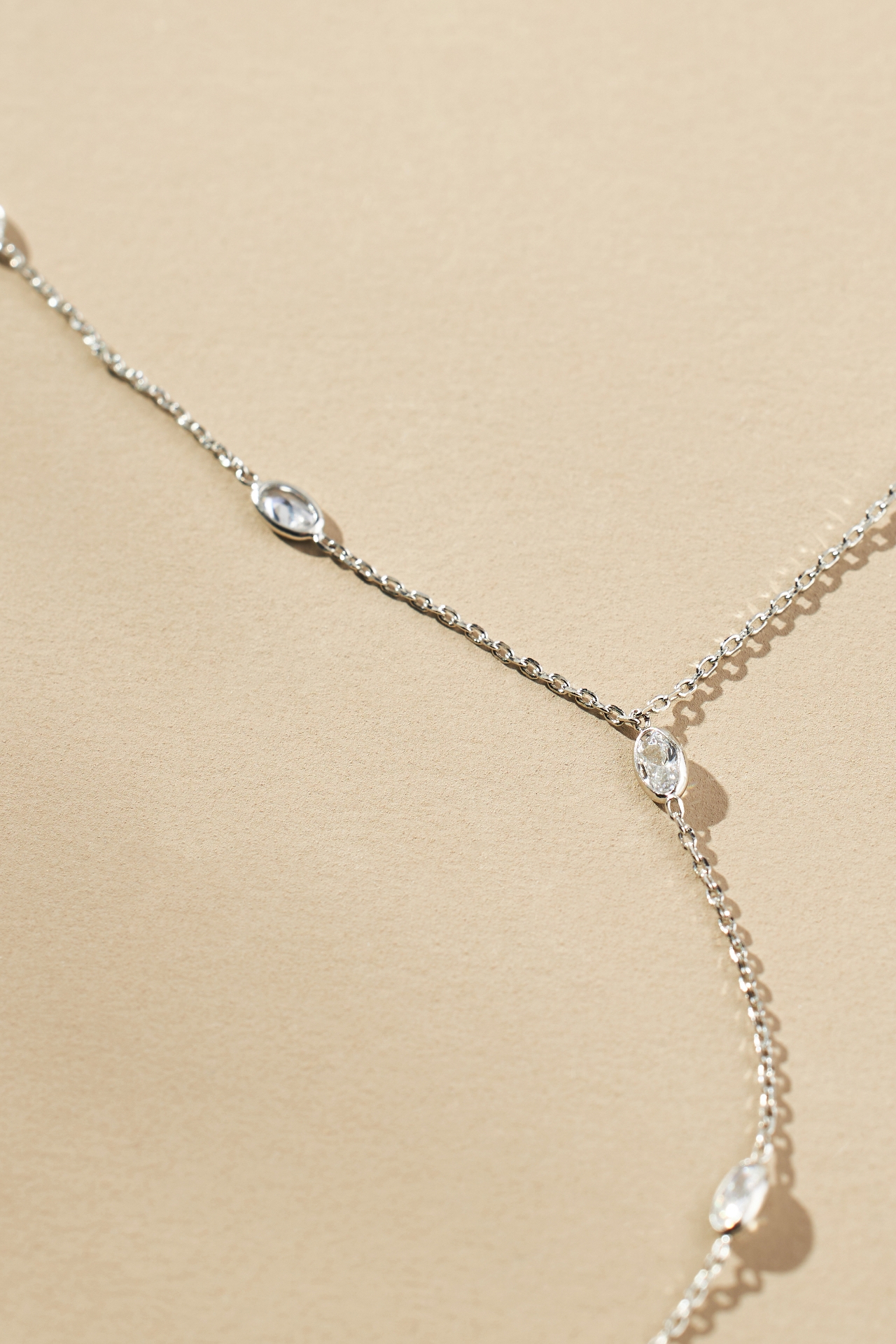 Delicate Crystal Lariat Necklace