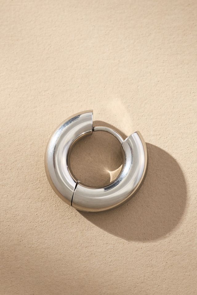 Thick Puffy Hinged Huggie Hoop Earrings #1