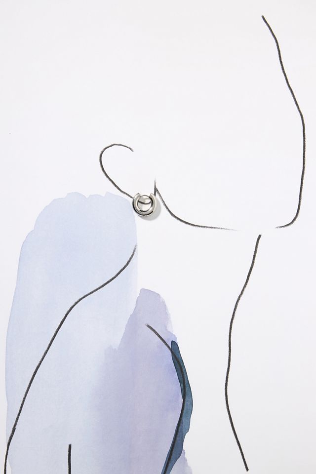 Thick Puffy Hinged Huggie Hoop Earrings #2