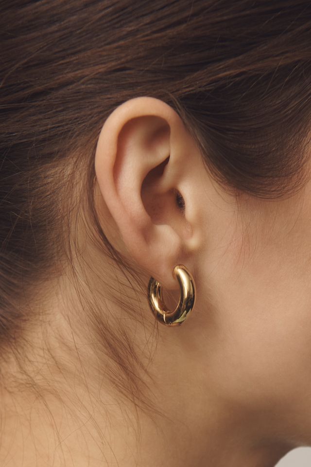 Thick Puffy Hinged Huggie Hoop Earrings #1