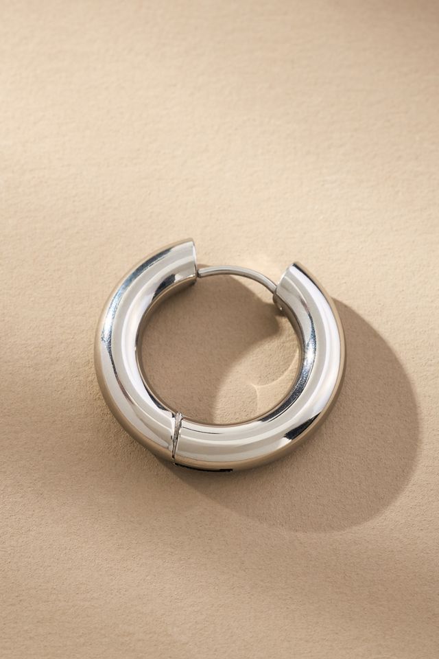 Puffy Hinged Huggie Hoop Earrings #2
