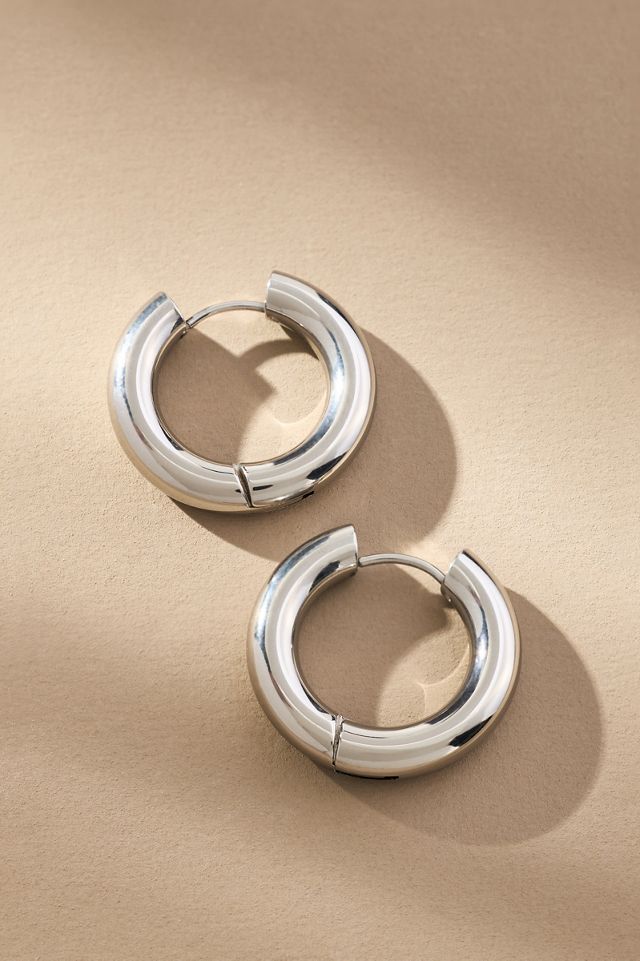 Puffy Hinged Huggie Hoop Earrings #1