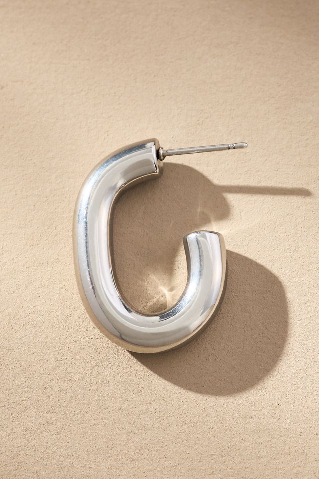 Oval Huggie Hoop Earrings #1