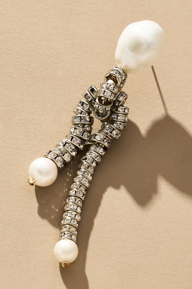 Crystal Pearl Drop Earrings #1