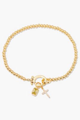 Brook & York Custom Birthstone Cross Charm Bracelet