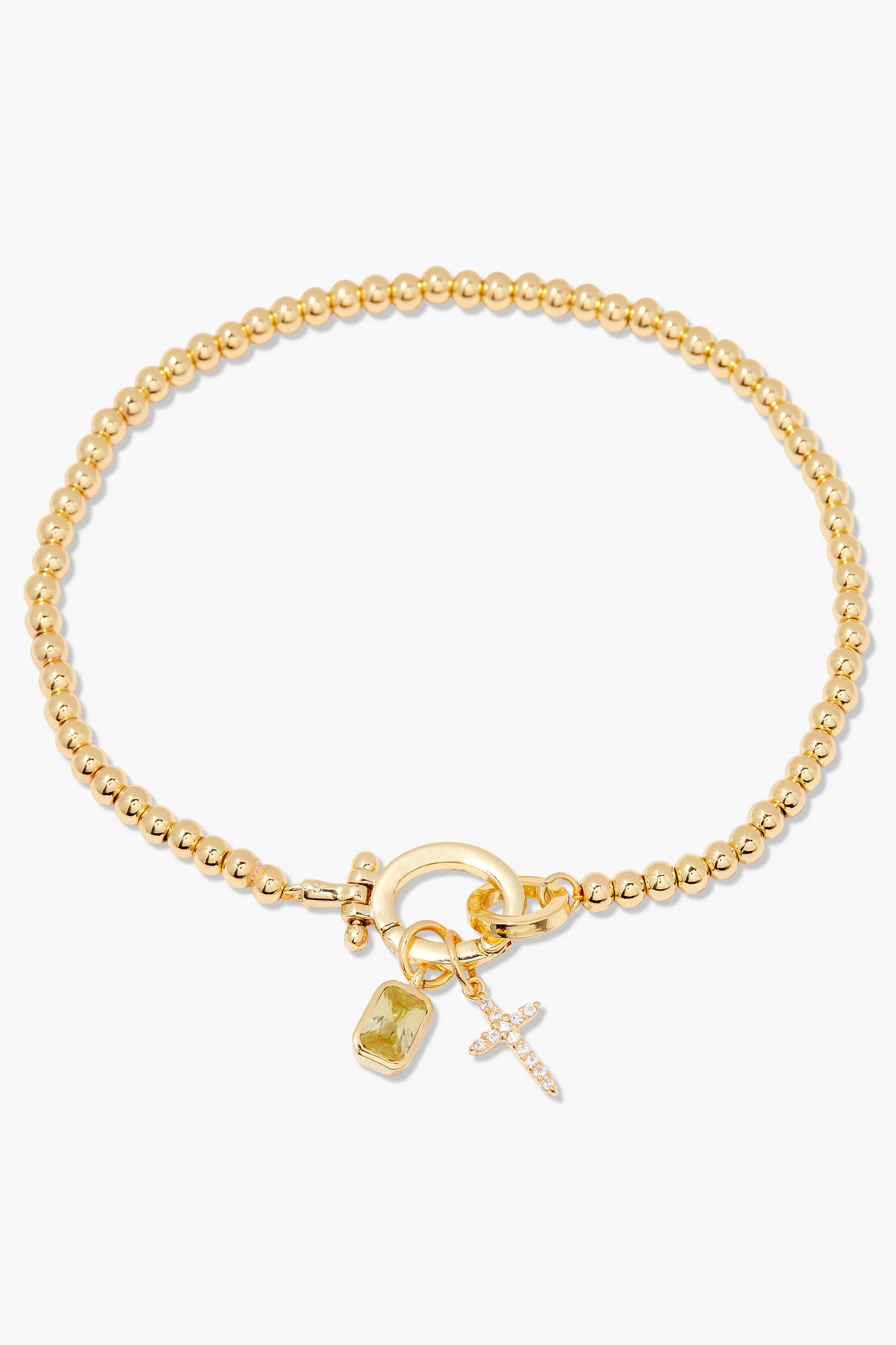 Brook & York Custom Birthstone Cross Charm Bracelet