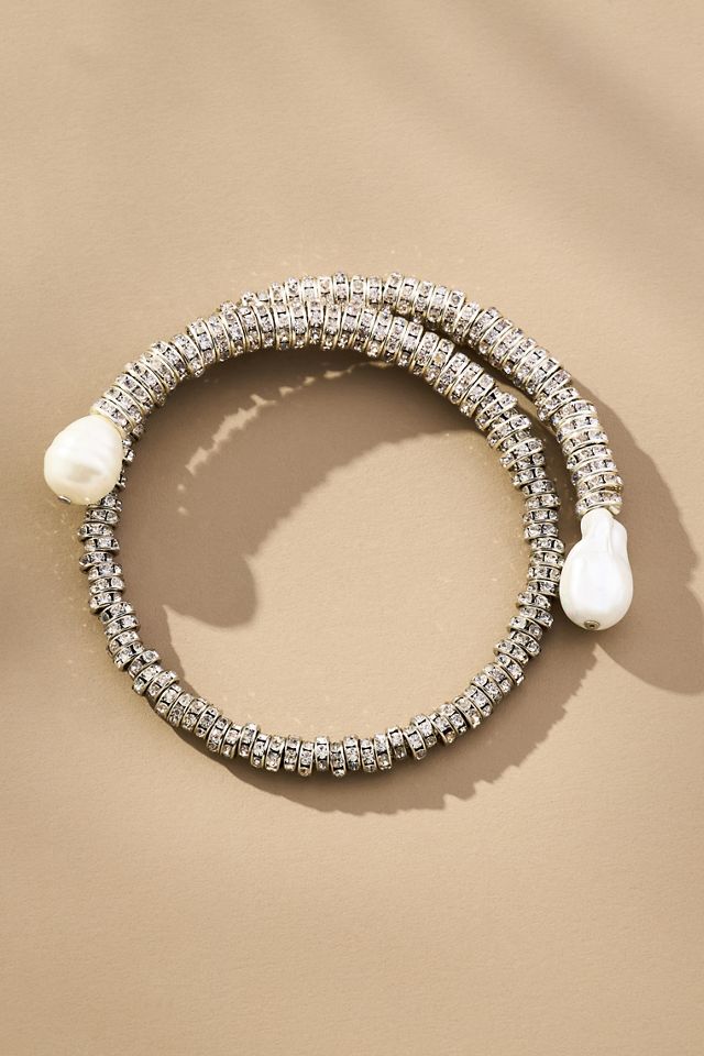Crystal and Pearl Choker Necklace #2