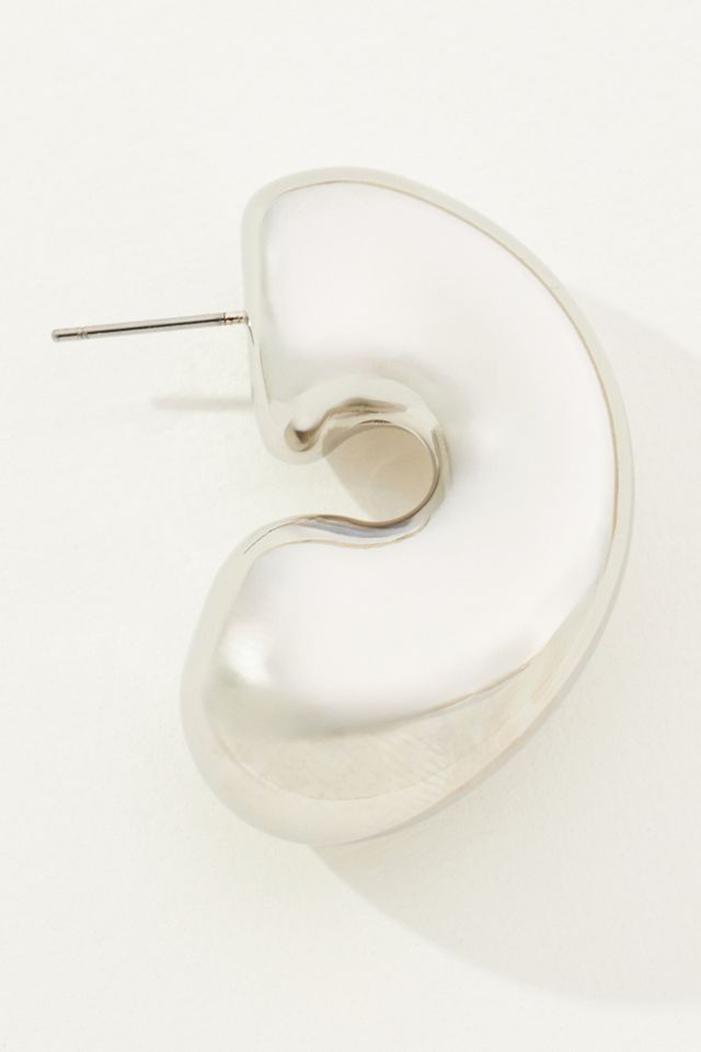 Boucles d'oreilles créoles épaisses en forme de C #1