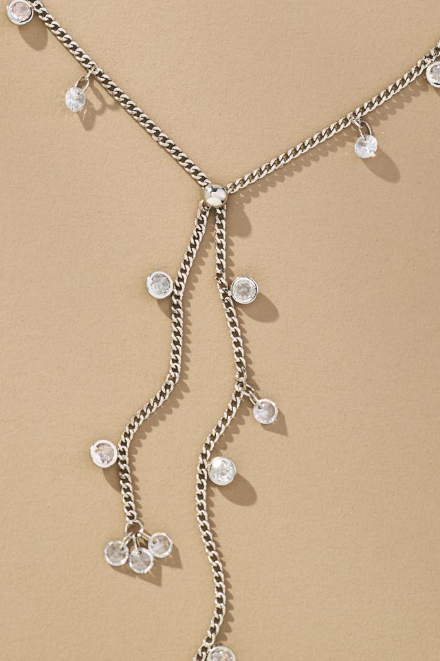 Delicate Crystal Lariat Necklace #1