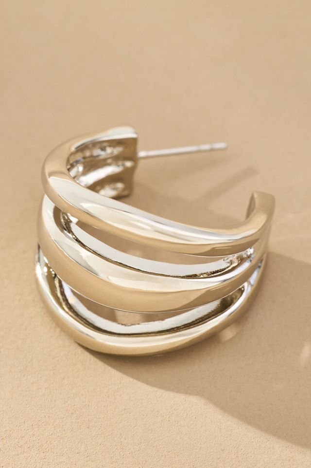 Triplet Huggie Hoop Earrings #1