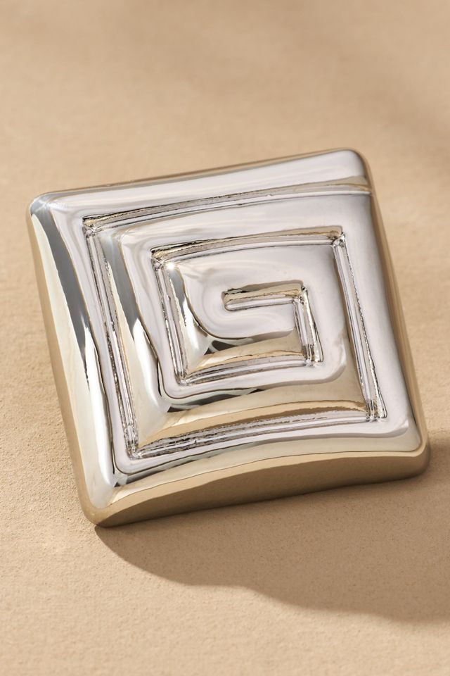Swirled Square Post Earrings #1
