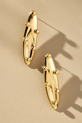 By Anthropologie Studded Long Drop Earrings In Gold