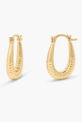 Brook & York Textured Oval Vermeil Hoop Earrings