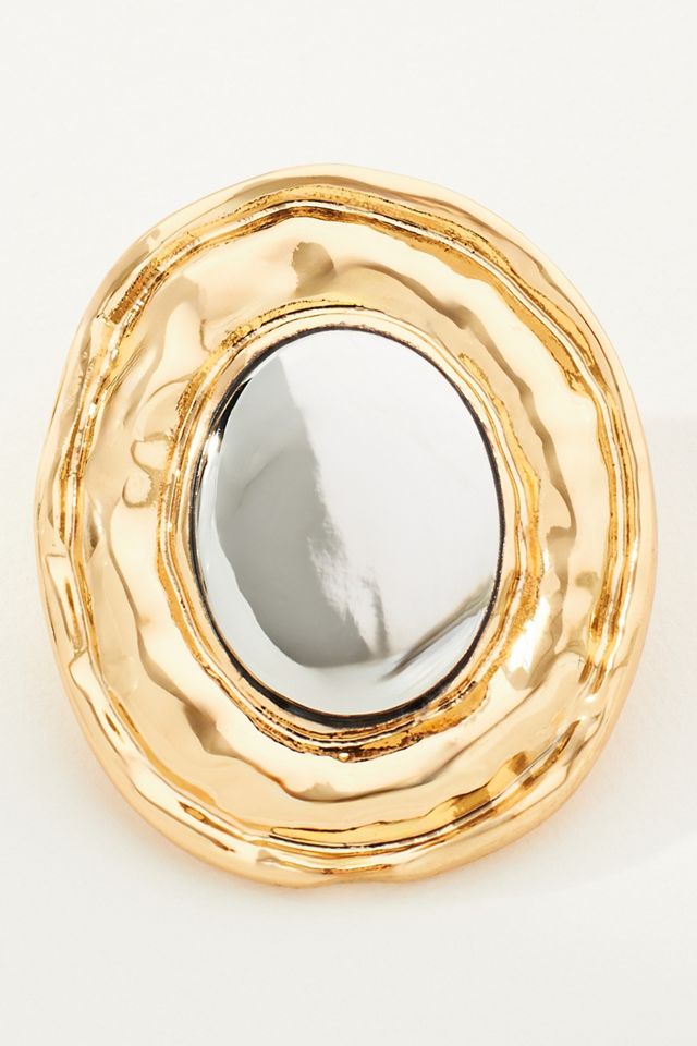Mixed Metal Oval Post Earrings #4