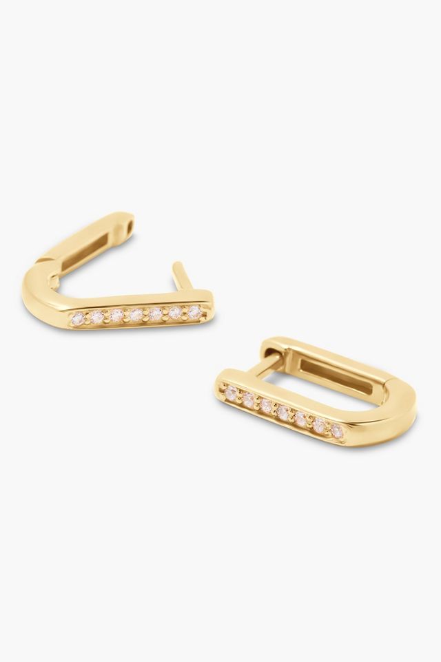 Brook & York Pave Oval Vermeil Hoops #1
