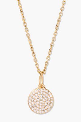 Brook & York Vermeil Pave Disc Pendant Necklace