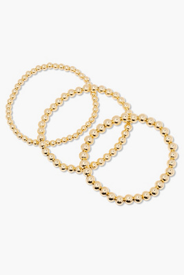Brook & York Makenna Set Of 3 Beaded Stretch Bracelets In Gold