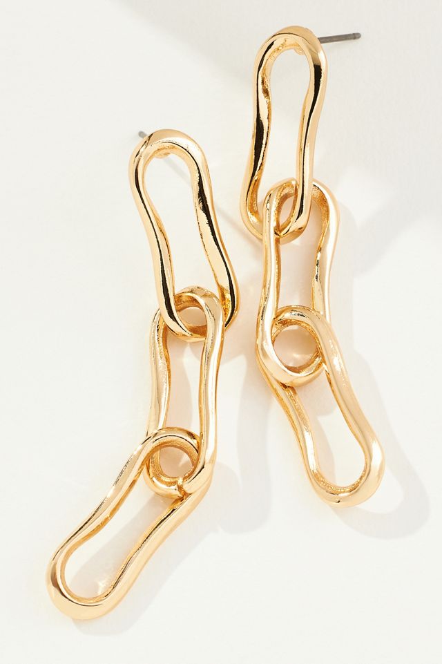 Wavy Linked Drop Earrings #2