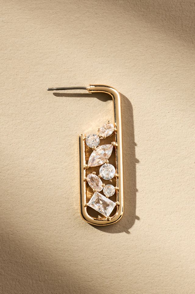 Crystal Paperclip Earrings #1
